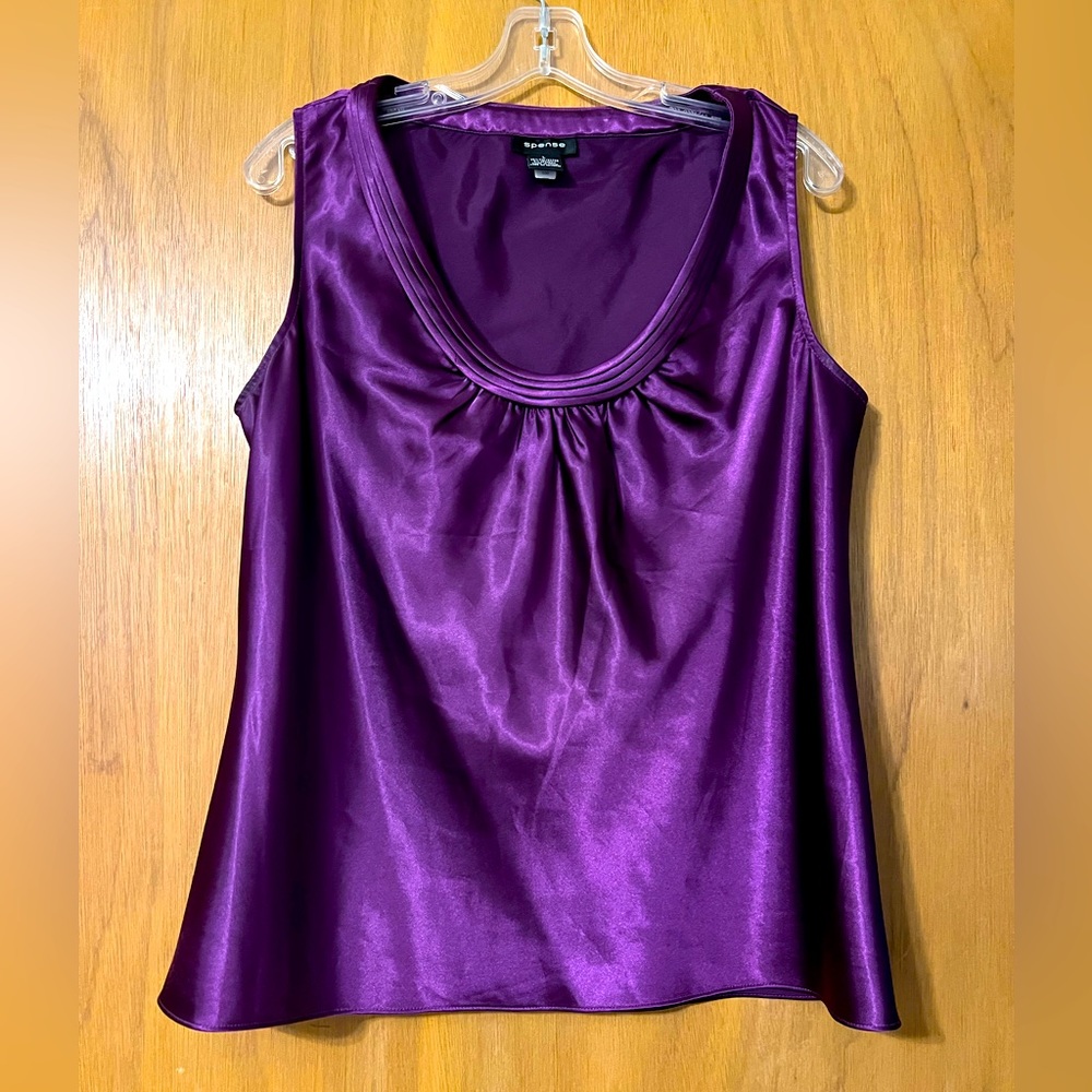 Purple satin top size L